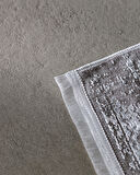 Aubane İplik Boyalı Kadife Halı - Koyu Gri - 80x150 cm