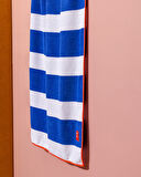 Biasse %100 Pamuk Plaj Havlusu - Beyaz/Mavi - 70x150 cm