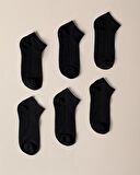 Beau 6'lı Kadın Patik - Siyah