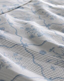 Rotule King Size %100 Pamuk Karde Baskılı Pike - Mavi