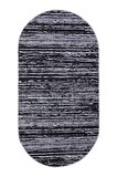 DijiDekor YM4700 Gri Siyah Saçaksız Dijital Oval Halı Kaymaz Yıkanabilir Yolluk (60X100)(50X60)