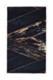 DijiDekor Siyah Gold Saçaksız Dijital Halı Kaymaz Yıkanabilir Yolluk 100X150