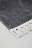 DijiDekor Koyu Gri Post Dokuma Halı Saçaklı Peluş Yumuşacık Kaymaz Antibakteriyel 100X150
