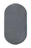 DijiDekor Koyu Gri Mürdüm Oval Post Dokuma Halı Peluş Tavşan Tüyü Hissi Antibakteriyel 100X150