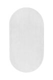 DijiDekor Beyaz Oval Post Dokuma Halı Peluş Yumuşacık Kaymaz Antibakteriyel 100X150