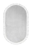 DijiDekor Açık Gri Oval Post Dokuma Halı Saçaklı Peluş Yumuşacık Kaymaz 100X150