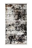 DijiDekor K1310 Black Saçaklı Dijital Halı Kaymaz Yıkanabilir Oda Mutfak Koridor Salon Halısı