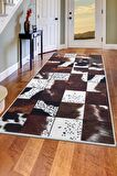 DijiDekor DR01 Kahve Saçaksız Dijital Halı Kaymaz Yıkanabilir Yolluk 100X150