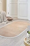 DijiDekor Stylish Vizon Oval Saçaklı Halı Kaymaz Yıkanabilir Antibakteriyel Antistatik  80X50