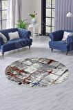 DijiDekor KY7005 Multi Saçaksız Dijital Yuvarlak Halı Kaymaz Yıkanabilir Mutfak Antre Salon Halısı