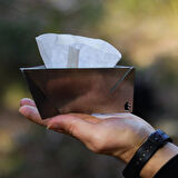 Kamp Ayısı® CoffDripp™ V60 Filtre Kahve Demlik: Katlanabilir Paslanmaz Çelik Kahve Dripper 