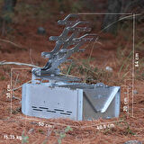 Kamp Ayısı® GrillFish™ Katlanır Özel Kutulu 2mm Galvaniz Çelik Balık Izgaralı Mangal & Ateş Çukuru 