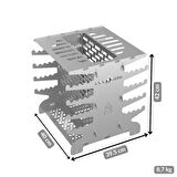 Kamp Ayısı® 2mm Galvaniz Metal GrillSpett™ Çift Taraflı Dikey Şiş Mangal Izgarası - 6 Şiş Hediyeli, Özel Taşıma Çantalı 