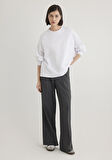 Bisiklet Yaka Beyaz Sweatshirt 1S10161-620