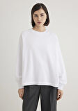 Bisiklet Yaka Beyaz Sweatshirt 1S10161-620