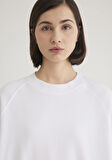 Bisiklet Yaka Beyaz Sweatshirt 1S10161-620