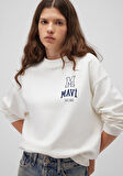 Mavi Logo Baskılı Beyaz Sweatshirt 1S10148-70069