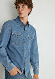 Ted Indigo Mavisi Denim Jean Gömlek 0210909-87933