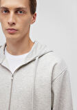 Sırt Baskılı Kapüşonlu Gri Sweatshirt 0S10174-82498