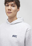 Mavi Logo Baskılı Kapüşonlu Gri Sweatshirt 0S10173-82498