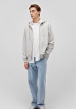 Sırt Baskılı Kapüşonlu Gri Sweatshirt 0S10174-82498