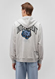 Sırt Baskılı Kapüşonlu Gri Sweatshirt 0S10174-82498