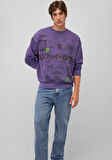 Rick and Morty Baskılı Mor Sweatshirt 0S10186-70691
