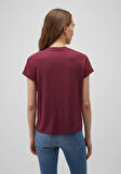 V Yaka Bordo Basic Viskoz Tişört 167714-70393