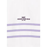 YARI FERMUARLI ÇİZGİLİ SWEATSHIRT