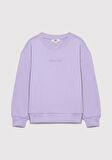 Organik Pamuklu Mor Basic Sweatshirt 7S10043-70529