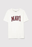 Mavi Logo Baskılı Beyaz Tişört 6610030-81964