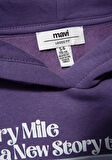 Kapüşonlu Baskılı Mor Sweatshirt 7S10054-88135
