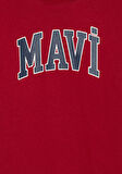 Mavi Logo Baskılı Kırmızı Tişört 6610030-70392