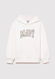 Mavi Logo Baskılı Kapüşonlu Beyaz Sweatshirt 7610035-81964
