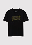 Mavi Logo Nakışlı Siyah Tişört 6610214-900