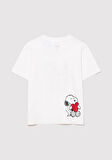 Snoopy Baskılı Beyaz Tişört 7610243-70057