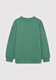 Organik Pamuklu Yeşil Basic Sweatshirt 6S10043-71881