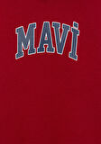 Mavi Logo Baskılı Kapüşonlu Kırmızı Sweatshirt 6610110-70392