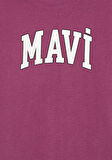 Mavi Logo Baskılı Mor Tişört 7610109-70651