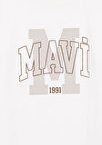Mavi Logo Baskılı Beyaz Tişört 7610222-70057