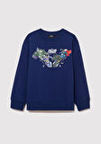 Metal Force Baskılı Lacivert Sweatshirt 6S10082-70491