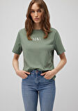 Mavi Logo Baskılı Yeşil Tişört 1611594-81976