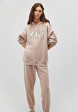 Mavi Logo Baskılı Kapüşonlu Beyaz Sweatshirt 1600361-70043