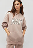 Mavi Logo Baskılı Kapüşonlu Beyaz Sweatshirt 1600361-70043
