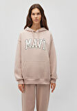Mavi Logo Baskılı Kapüşonlu Beyaz Sweatshirt 1600361-70043