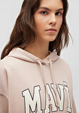 Mavi Logo Baskılı Kapüşonlu Beyaz Sweatshirt 1600361-70043