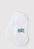 Mavi Logo Detaylı Beyaz Patik Çorap 1912784-20454