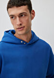 Kapüşonlu Mavi Basic Sweatshirt 0S10190-70894
