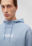 Mavi Logo Baskılı Kapüşonlu Mavi Sweatshirt 0610960-80796