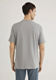 Bisiklet Yaka Gri Basic Tişört 0611593-70098
